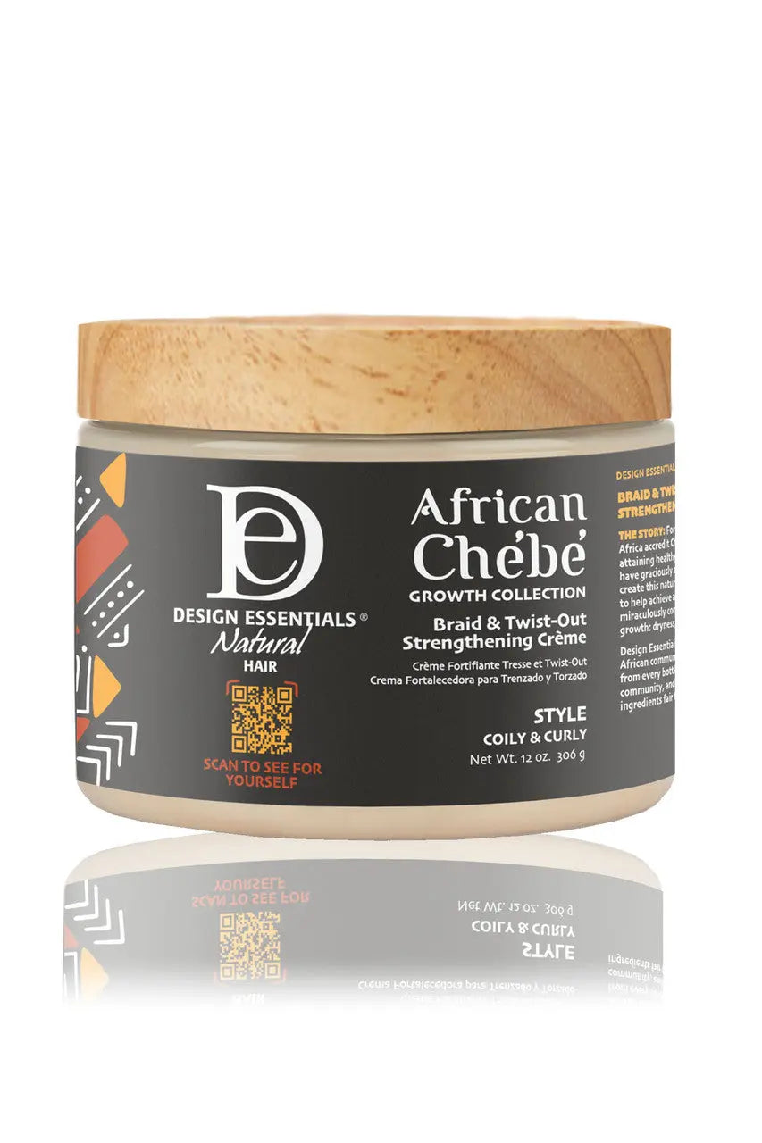 Design Essentials Crème Fortifiante Braid & Twist-Out African Chébé - Natural Crown Beauty - Pot vue de face