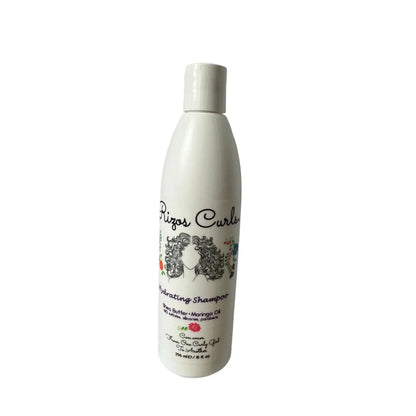 Rizos Curls Shampooing hydratant - Natural Crown Beauty - Vue de face de la bouteille de shampooing montrant l'étiquette et le logo